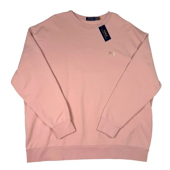 Polo Ralph Lauren Sweatshirt Mens 3XB Pink NEW French Terry Crewneck Pony Logo - Picture 4 of 13